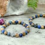 Set of 2 Gemstones Friendship Bracelets - Support - Sodalite & Picturestone - Image 5