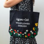 Agnes + Cat Wildflower Garden Tote Bag - Black - Image 2
