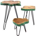 Set of 3 Gamell Wood Plant Stands - Greenwash - Image 8