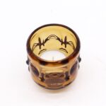 Set of 2 Buddha Faces Candle Jar - Antique Amber - Image 2