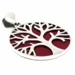 Tree of Life Silver Pendent 30mm - Coral Effect - Image 3
