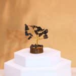 Mini Gemstone Trees On Wood Base - Black Agate (15 stones)