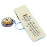 Orgonite Power Keyring - Amethyst Mandala Hearts - Image 3