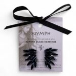 Jet Black - Vintage Glass - Faries - Earrings - Image 3