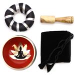 Buddha Singing Bowl Set- Black/Orange 10.7cm - Image 5