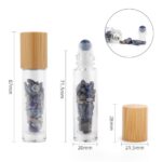 Gemstone Essential Oil Roller Bottle - Sodalite  - Wooden Cap + Gemstone Roller Tip for 5ml Bottle - Sodalite - Image 3