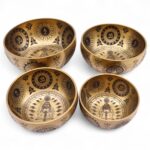 Pure Brass Etched Yogi - Set of 4 - Approx 3.85kg - Image 18