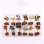 Box of 12 Mini Gemstone Trees On Wood Base - Assorted Mix (15 stones) - Image 3
