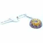 Orgonite Power Keyring - Amethyst Mandala Hearts - Image 4