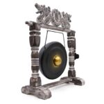 Small Healing Gong in Stand - 25cm - Black - Image 2