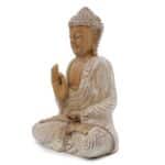 Hand Carved Buddha Statue - 40cm Teaching Transmission - Whitewash - Image 3