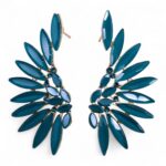 Teal Green - Vintage Glass - Angel Wings - Earrings - Image 6