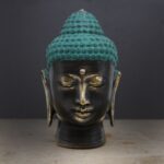 Large Antique Brass Buddha Head - Image 4