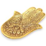 Gold Aluminium  Small Hamsa Incense Holder 13x5.5cm - Image 3