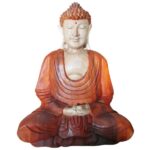 Hand Carved Buddha Statue - 30cm Hand Down