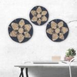 Set of Three Seagrass Bowls Wall Art - Black - Image 2