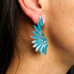 Teal Green - Vintage Glass - Angel Wings - Earrings - Image 5