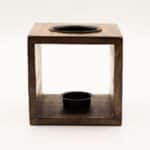 Large Square Mango Wood Oil Burner- Pentagon - Image 2