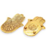 Gold Aluminium  Small Hamsa Incense Holder 13x5.5cm - Image 4