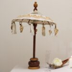 Bali Home Decor Parasol - Canvas - Gold Decor- 40cm - Image 2