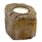Petrified Wood Candle Holder - Single Low - Image 3