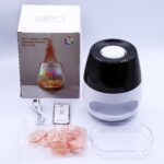 Salt Stone Flame Effect Aroma Diffuser  - White USB - Colour Change and Timer - Image 2