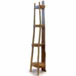 Natural Teak Corner Unit 4 Shelves - 135cm high - Image 2