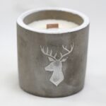 Med Concrete Soy Candle - Stag Head - Whiskey & Woodsmoke - Image 2