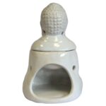 Sitting Buddha Oil Burner - White - Image 2
