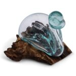 Molten Glass Duck Decanter on Wood with Stopper 19cm - Image 2