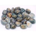 Runes Stone Set in Pouch - Moss Agate - Image 2
