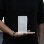 Selenite Cylinder Candle Holder - 15 cm - Image 4