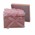 Soap Flower Gift Bouquet - 9 Pink Roses - Square - Image 4