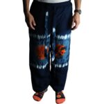 Japanese Style Lounge Pants - Teal & Orange - L - Image 2