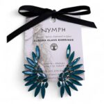 Teal Green - Vintage Glass - Angel Wings - Earrings - Image 3