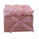 Soap Flower Gift Bouquet - 9 Pink Roses - Square - Image 5