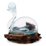 Molten Glass Duck Decanter on Wood with Stopper 19cm - Image 5