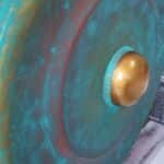 Medium Gong in Stand - 35cm - Greenwash - Image 2