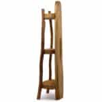 Natural Teak Corner Unit 3 Shelves - 90cm high - Image 2
