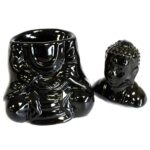 Sitting Buddha Oil Burner - Black - Image 3