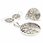 Tree of Life Silver Earrings 15mm - Mother of Pearl - Image 4