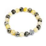 Set of 2 Gemstones Friendship Bracelets - Protection - Dalmation Jasper & Yellow Agate - Image 3
