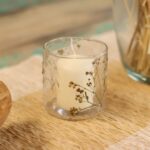 Natural Floral Glass - Straight Candle Holder - Margarita  - (8x8cm) - Image 10