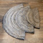 Round Jute and Recycle Denim Rug - 150 cm - Image 4