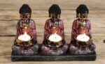 Antique Buddha - Three Devotees Candle Holder - Image 2