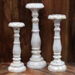 Small Candle Stand - White Gold - Image 3
