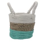 Seagrass Basket Set - Green / Natural / White - Image 2