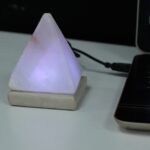 Quality USB Pyramid WHITE Salt Lamp - 9 cm (multi) - Image 2