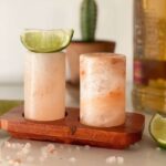 Set of 4 Himalayan Salt Shot Glasses & Wood Serving Stand - Image 5