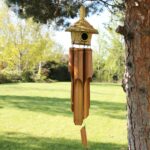 Lrg Round Seagrass Bird Box with Chimes 56x20cm - Image 5
